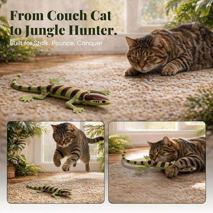 CiyvoLyeen Plush Lizard Catnip Toys for Indoor Cats 4 Pack - Image 5