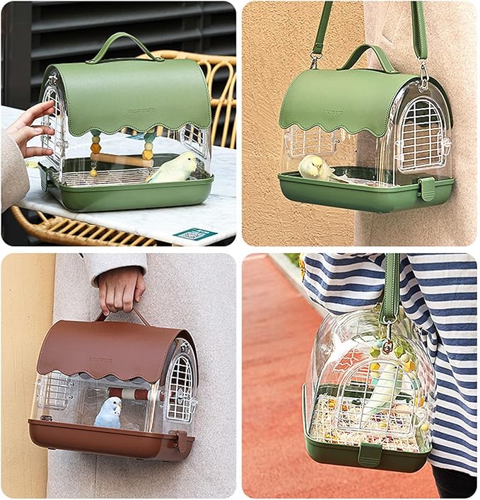 Breeding Travels Bird Carriers Cage Suit Ventilated Acrylic Travels for Outdoor Viewing Comfortable Home Leisures Birdcage