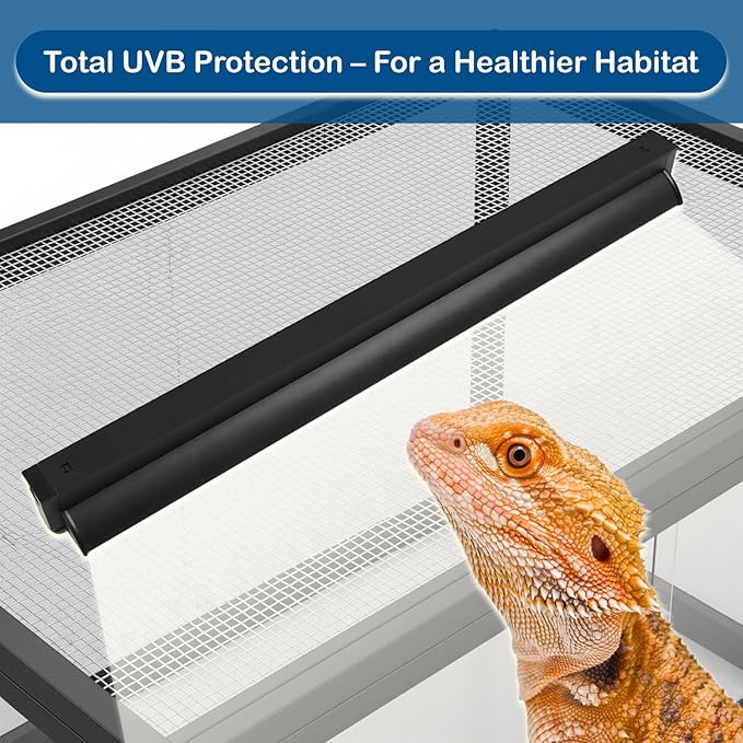T5 UVB Reptile Light Fixture Kit – 24W High-Output 10.0 UVB Bulb for Bearded Dragons, Turtles & Lizards – Liner UVA/UVB Lighting for Basking & Vitamin D3 Synthesis