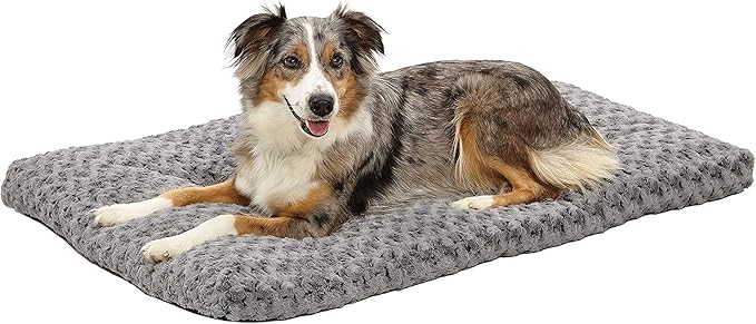 MidWest Homes for Pets Medium QuietTime Deluxe Mocha Ombre Swirl Plush Pet Bed, Machine Washable, Non-Skid Bottom, Soft Crate Mat for 30-inch Crates