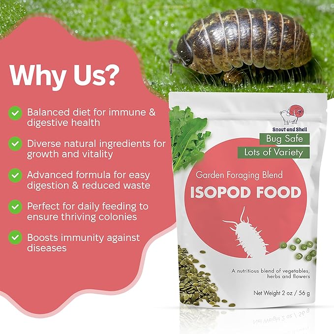 Snout and Shell Garden Foraging Isopod Food – Natural Blend