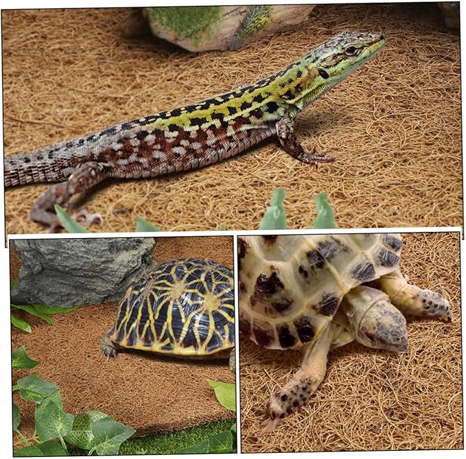MERRYHAPY Coconut Fiber Reptile Mat Pet Terrarium Substrate Reptile Bedding Terrarium Carpet for Bearded Dragon Snake Tank Accessories Easy-Cut Slip
