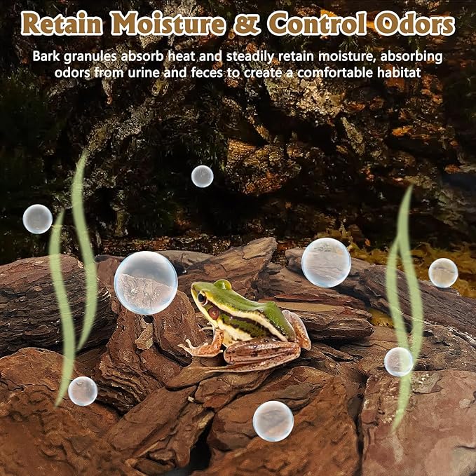 Hamiledyi Reptile Bark Bedding 22.9oz Tortoise Habitat Bedding Natural Wood Chips Terrarium Substrate Bearded Dragon Tank Accessories for Snake Box Turtle Gecko Hermit Crabs Pack of 2 (Large)