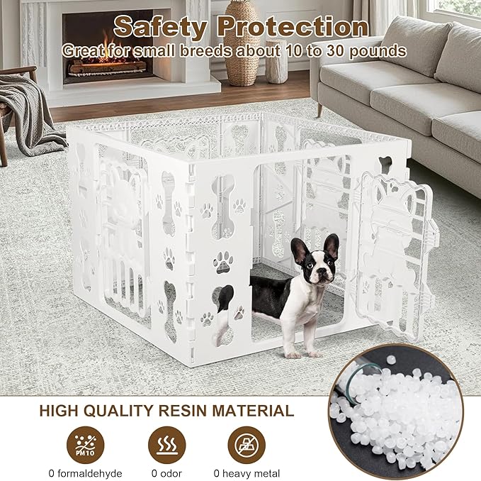Dog Playpen for Dogs Indoor Small Dog Play Pen Indoors Outdoors Portable Dog Pen 4-Panel & 4-Door Pet Fence Unique Design