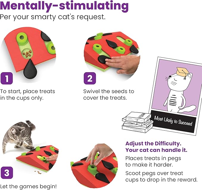 Catstages Nina Ottosson Melon Madness Puzzle & Play Cat Toy, 10.6" - Image 6