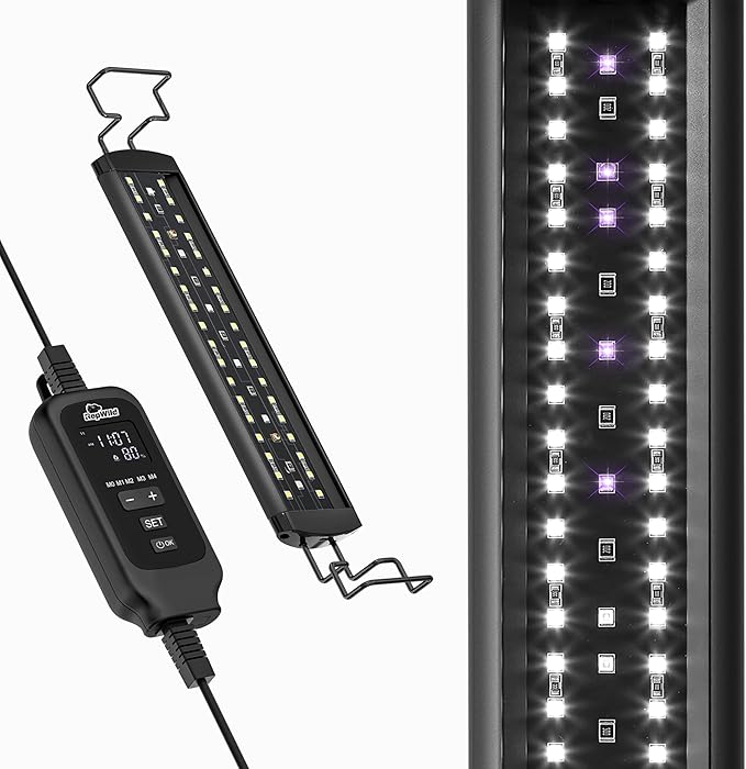 9W LED UVB Light for Reptiles, 7,000 Hrs Lifespan Full Visible Spectrum Lighting, UVB & UVA Reptile Light Fixture with Dimming Controller, UVB Light Bar for Bearded Dragons, Snakes, Turtles, Gecko