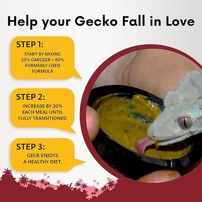 Gargeer 2oz Complete Crested Gecko Food Diet. Premium Mix, Ready to Use Freshly Made Powder. Unique Formula, Developed & Made in the USA. Enjoy! (Papaya)