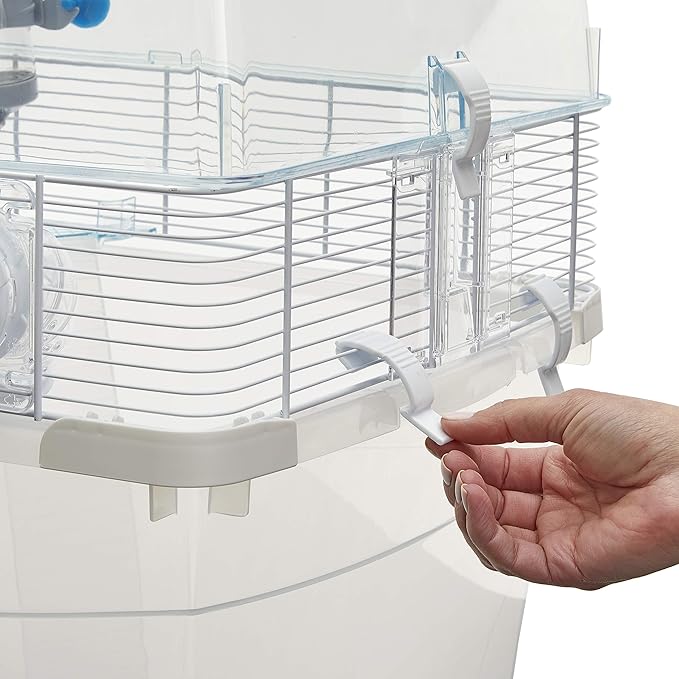 Ferplast Duna Space Hamster Cage, Extra-Deep 11.5-Inch Base Promotes Instinctual Burrowing While Containing Litter & Debris, Includes All Accessories and Play Tunnels, 22.6L x 18.7W x 21.5 Inches