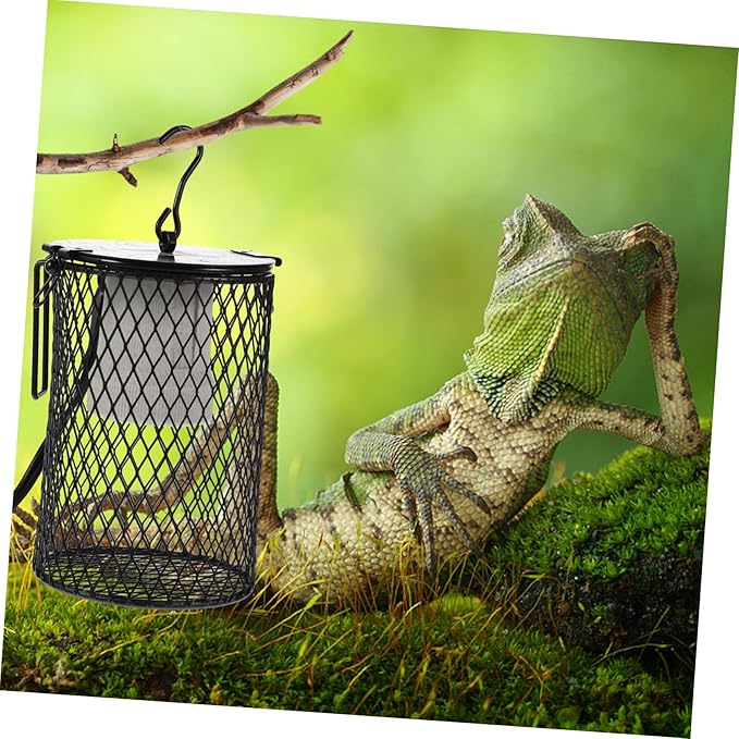 Strong Heat Dissipation Reptile Heating Pad Cover Pet Heating Light Shade Parrot Heater Guard Cage Lamp Cover for Bearded Dragon Plug
