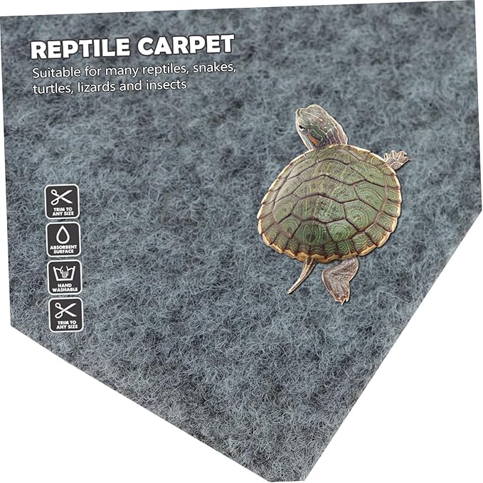 Totority Terrarium Liner for Reptiles Comfortable and Breathable Reptile Carpet Mat Water-Absorbent Substrate for Turtles Snakes Lizards Easy to Clean