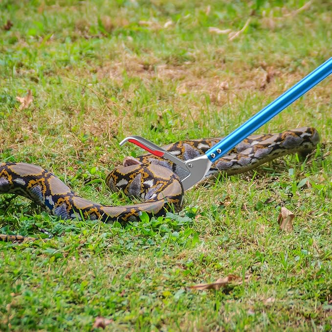 G2 47.2-inch Professional All-Aluminum Alloy Snake Tong Reptile Grabber Rattle Snake Catcher Wide Jaw Handling Tool with a Protective Structures for Snakes(47.2inch)