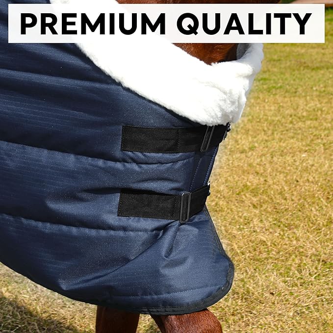 HOMBYS Heavy Duty Winter Horse Blanket,Waterproof Turnout Blanket with Flannel Backing,Super Warm Horse Blanket for Real Horse, 600D High Density Horse Sheet (75")