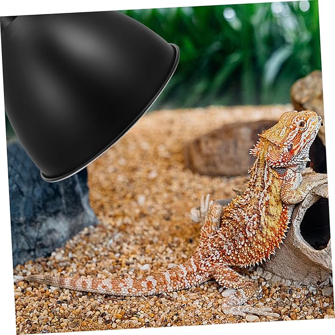 Reptile Heat Lamp Shade Reflector Cover Iron Heat Shield for Reptile Tank Anti-Scald Design for Bearded Dragon Turtle and Lizard Use