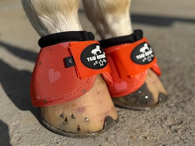TGW RIDING 2520D Horse Bell Boots No-Turn Horse Bell Boots, Equine Ballistic Hoof Overreach Bell Boot, Pair