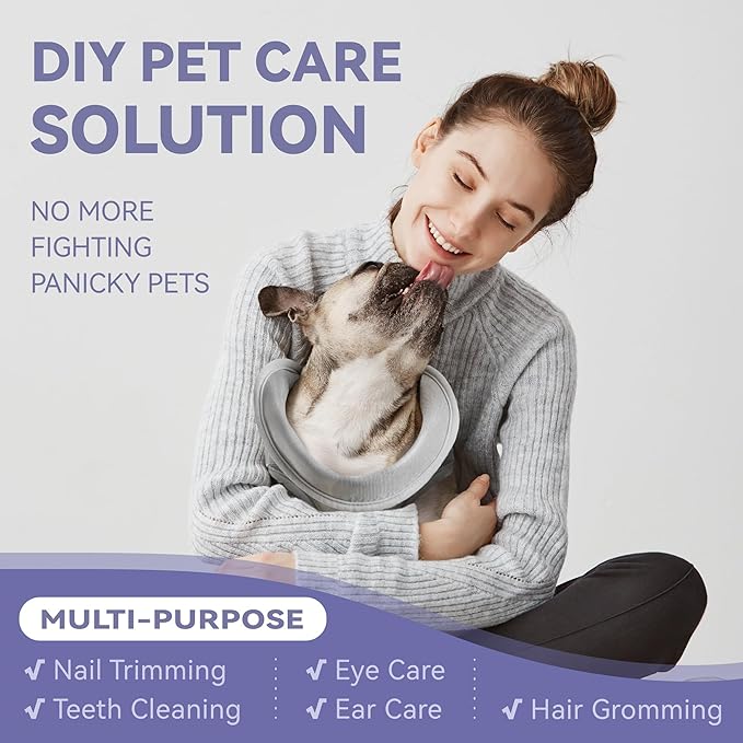 Loflaze Dog Grooming Hammock Harness for Dogs & Cats with Pet Nail Clipper Trimmer - Cat Hanger Sling for Trimming Clipping Nails- Dog Hammock Restraint Bag for Small Medium Large pet （ Grey XS）