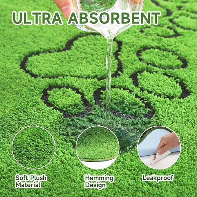 Homimp Washable Pee Pads for Dogs, 2 Pack Super Absorbent Reusable Puppy Pads,Green Long Wool Fake Grass for Potty Training, Upgrade Non-Slip and Leak-Proof,Floor,Couch,Bed and Crate,Green 36"×41"