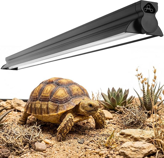 T5 HO UVB Reptile Light Kit, 34.5" Fixture with 21W 10.0 UVB Tube, Suitable for Desert Reptiles Including Juvenile Sulcata Tortoises