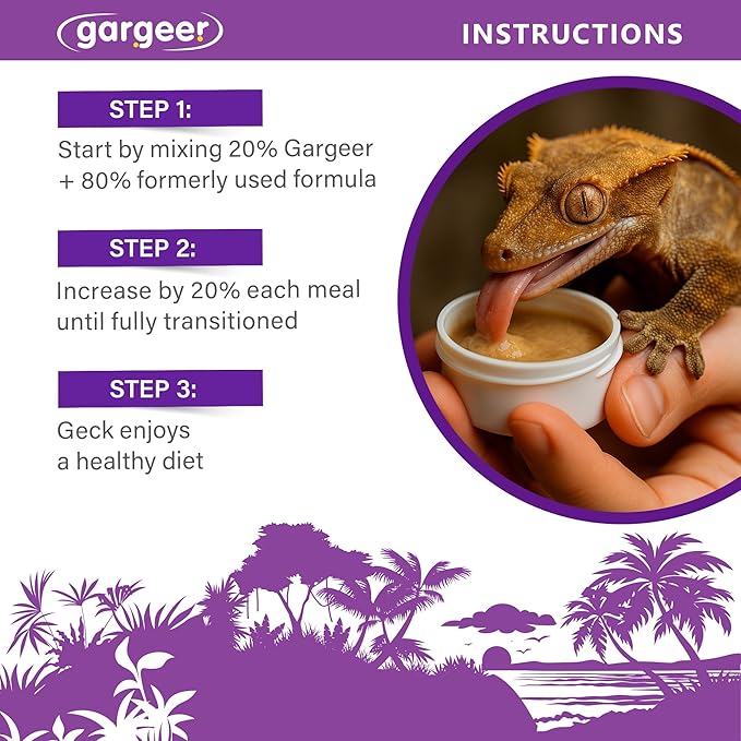 Gargeer 'Picky Geck' Wildberry Burst - Premium Crested Gecko Food | Antioxidant & Immune Support Formula | Real Fruit & Insect Protein | No Fillers - Only Premium Ingredients | 2oz | Made in USA.