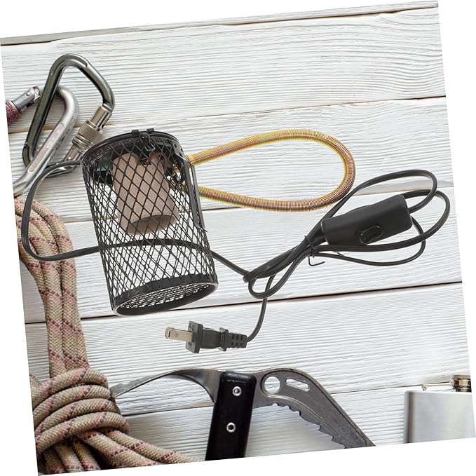 Happyyami Reptile Insulation Lampshade Basking Bulb Heat Light Guard for Pet Cage Us Plug