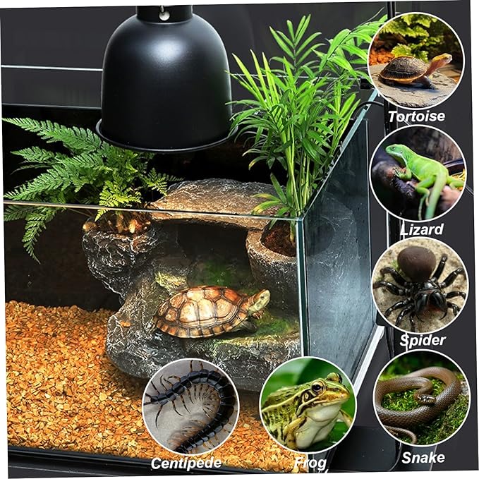 Reptile Lamp Stand Detachable & Extendable Metal Aquarium Light Riser with Hook and Stand Width Height Adjustable for Amphibian Terrarium Aquarium Tank