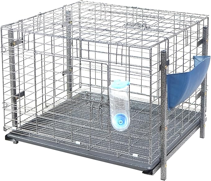 Stackable Rabbit Cage with Feeder and Water Bottle, 24 x 24 x 16 inches, Guinea Pig Ferret Bunny Hutch (2)