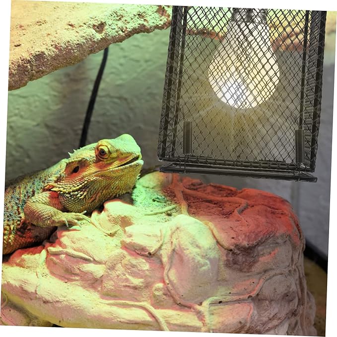 COLLBATH Reptile Lamp Mesh Cover for Terrarium High-Temperature Scald Lampshade for Lizard Turtle and Bird Cages Easy to Install Protective Design for Safe Heating