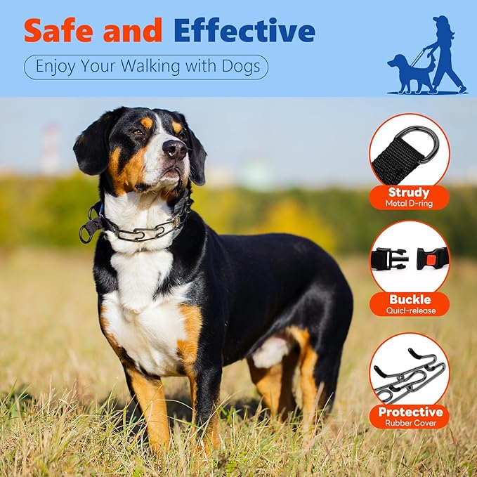 Supet Prong Collar for Dog Training Collar, Adjustable Dog Training Collar with Buckle for Small Medium Large Dogs(Packed with One Extra Links)
