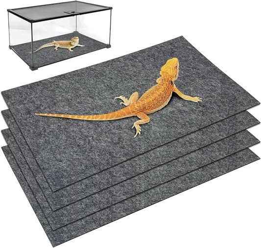 Tfwadmx Reptile Carpet, 2 Pack of Bearded Dragon Mat Terrarium Bedding Substrate Liner Reptile Mat for Snake Turtle Lizard Geckos Hermit Crabs (20'' X 12'')
