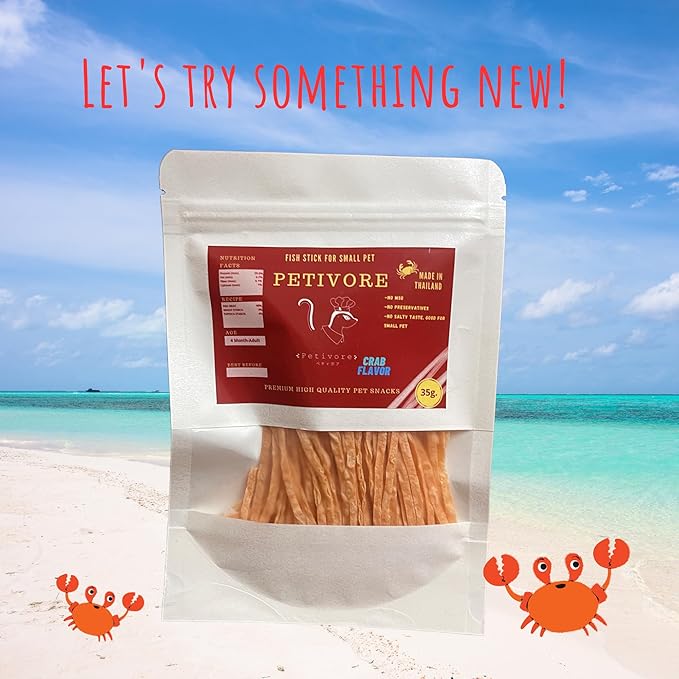 Fish Stick Combo (Crab + Original Flavor) - Sugar Glider, Squirrel, Hamster and Small Exotic Pet Treats/Food