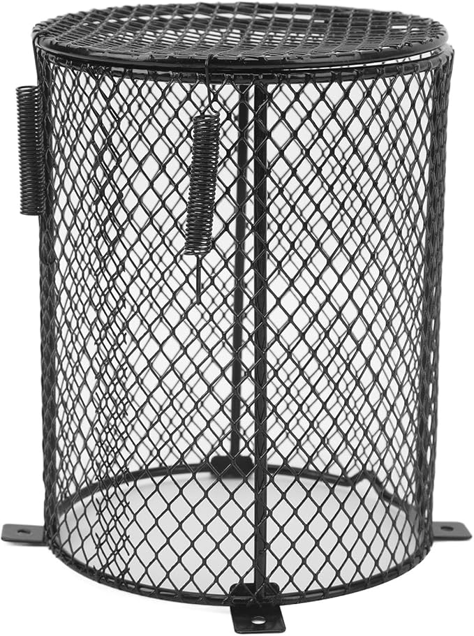 GLOGLOW Reptile, Anti Scald Heater Guard, Universal Fit for Most Reptiles, Easy Installation, Metal Construction (Round)