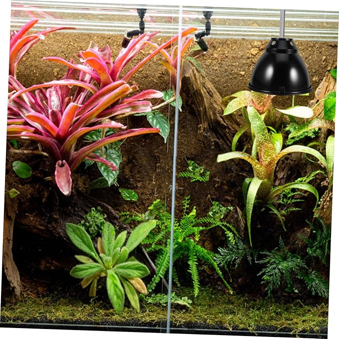 1set Reptile Dome Light Cover Aluminum Heat Lamp Guard for Safe Use Snakes Lizards Turtles Excellent Insulation Quick Heating Performance for Breeding Boxes