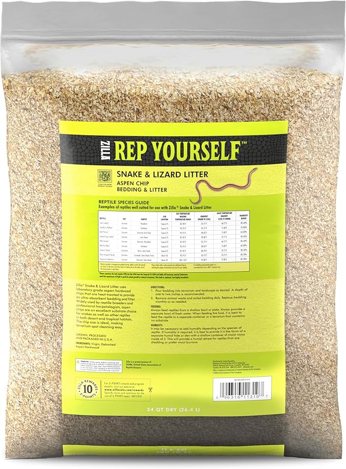 Zilla Reptile Terrarium Bedding Substrate Snake and Lizard Litter, 24 Quart