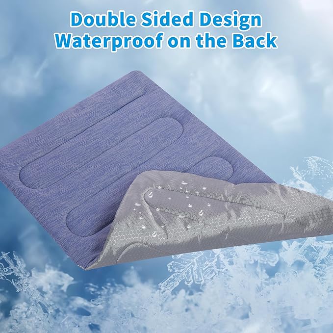 Cooling Mat for Large Dogs - Double-Sided Waterproof & Cool, Q-MAX>0.47, Portable Dog Cooling Mat for Summer. (M (28''x20'')