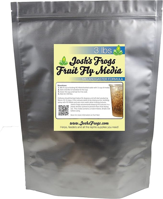 Josh's Frogs The Best MELANOGASTER Fruit Fly Food Media (3 lbs/2.7 Quarts - Makes 20 Fruit Fly Cultures)