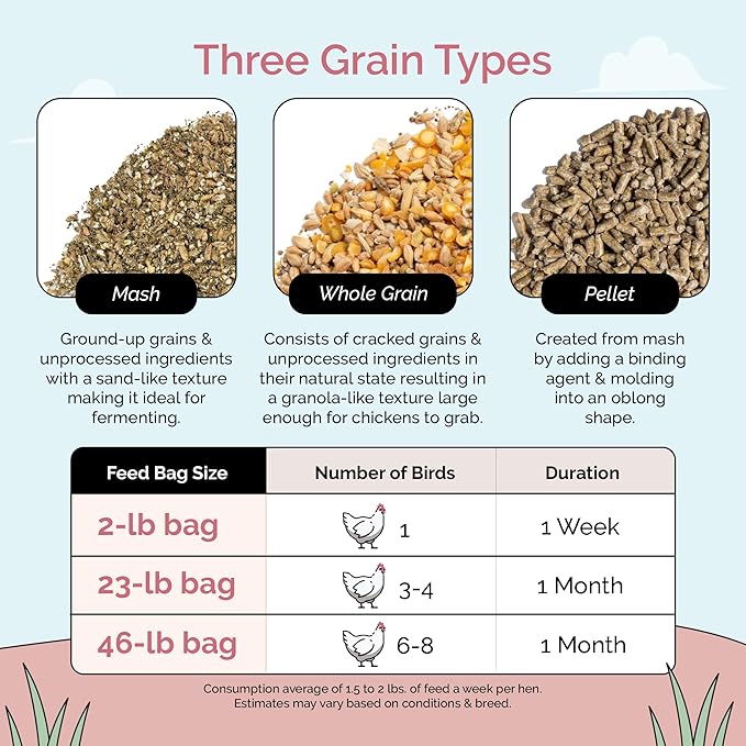 Mile Four Organic Chicken Feed Kit | Feeds 10 Layer (20+ Weeks) Chickens for 4 Weeks | Feed (69 lb), Grit (12 lb), Oyster Shell (16 lb) | Whole Grain