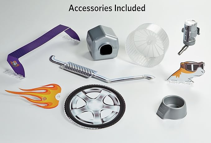 MidWest Homes for Pets Hamster Cage | Exciting Hot Rod Theme | Accessories & Decals Included