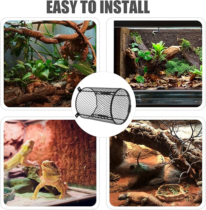 Removable Lampshade for Reptile Cage Heat Lamp Grille for Leopard Gecko Reptile Pet Heating Lamp Cover