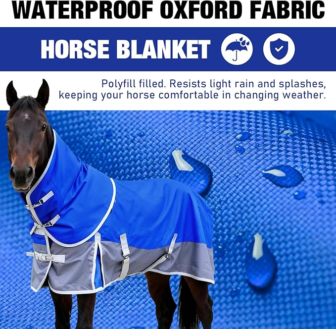 Horse Blankets Winter for Real Horses, 1600D Waterproof Poly Rain Sheets 81 in with Neck Cover Belly Wrap Tail Wrap Turnout Blanket, Stuff Care Medium Large Weight Heavy Outdoor Clothes Red Black