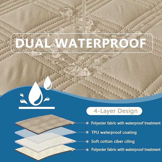 hyha Waterproof Dog Blanket, Reversible Pet Bed Blanket, Soft Sofa Couch Cover for Dogs Washable, Waterproof Pet Couch Covers for Sofa Puppy Cats Furniture Protector(40"x50", Taupe/Beige)