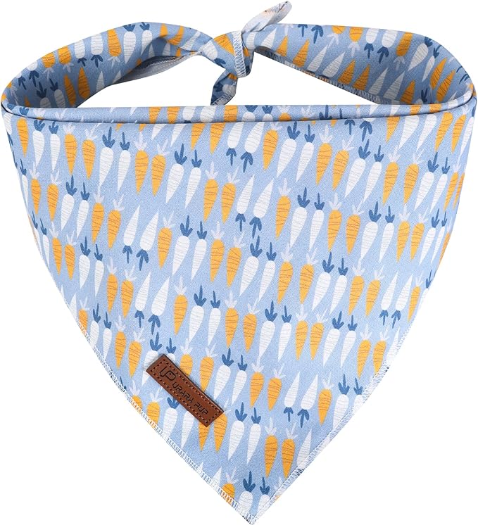 Easter Dog Bandana, Easter Triangle Bid Scarf for Small Medium Dog, Cotton Pet Kerchief for Girl Boy Dogs or Cats, Cute Carrot Dog Bandana, Comfortable Easter Dog Bandana