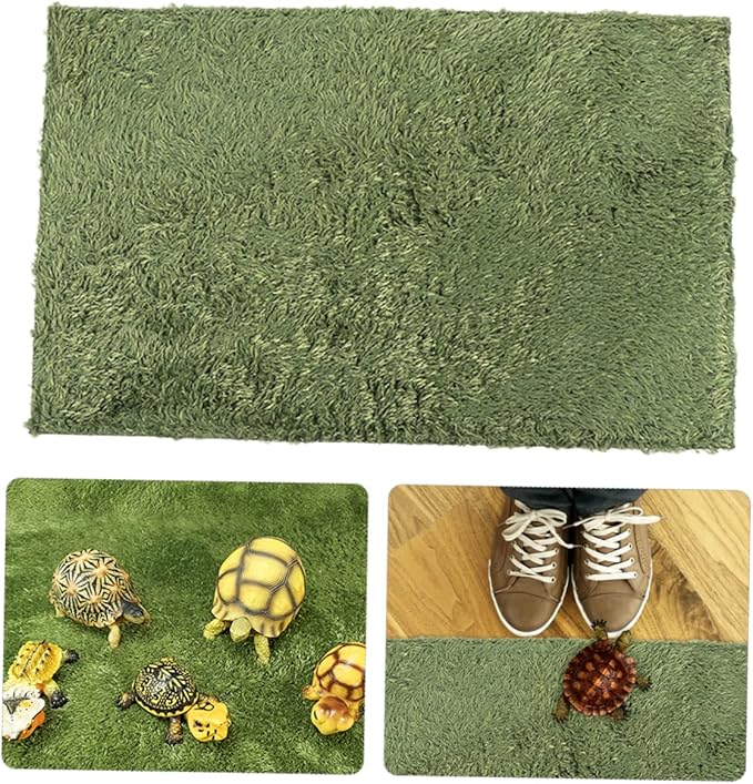 Happyyami Household Reptile Carpet Mat for Comfortable Crawl Moisture Lawn Shaped Bedding for Reptiles Amphibians and Tortoises Washable and Reusable