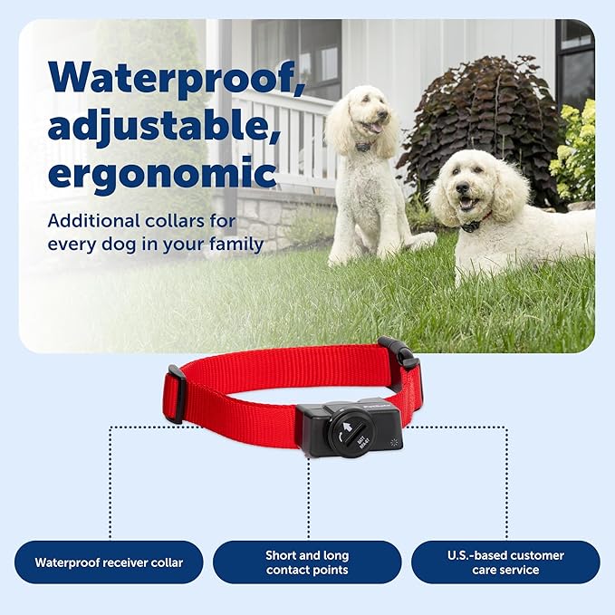 PetSafe Wireless Pet Containment System Receiver Collar - Battery-Operated & Waterproof - Adjustable Receiver Collar with 5 Correction Levels - for Dogs 8lb+