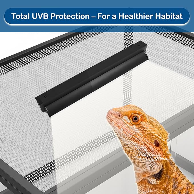 T5 UVB Reptile Light Fixture Kit – 8W High-Output 10.0 UVB Bulb for Bearded Dragons, Turtles & Lizards – Liner UVA/UVB Lighting for Basking & Vitamin D3 Synthesis
