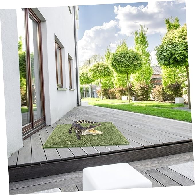 2pcs Reptile Carpet Substrate Liner Natural Simulation Moss Terrarium Mat for Turtles Snakes Lizards Comfortable Habitat Cushion for Reptiles Easy to Clean