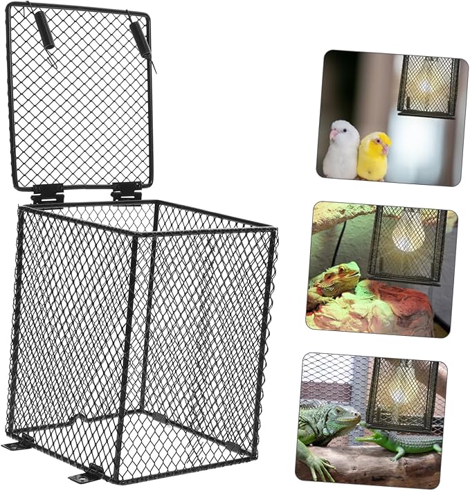 Totority Pet Cage Heat Lamp Protective Cover for Reptiles and Birds Scald Prevention Lamp Shade for Parrots Turtles and Lizards Essential Heating for