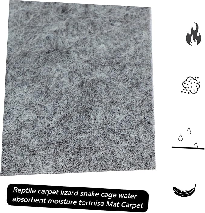 Totority Terrarium Liner for Reptiles Comfortable and Breathable Reptile Carpet Mat Water-Absorbent Substrate for Turtles Snakes Lizards Easy to Clean