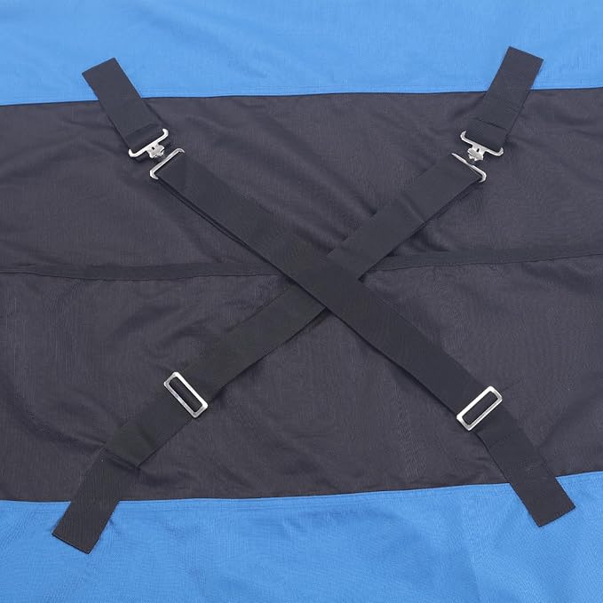 1200D Ripstop Waterproof Breathable Horse Blanket (0g No Fill), Lightweight Turnout Rain Sheet, Keeps Dry in Mud & Wet Weather Blueblack 81"