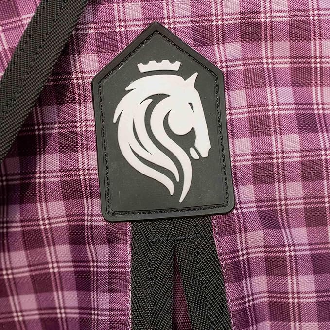Equinavia Norse Lightweight 100g Fill Horse Rain Blanket | Waterproof Turnout Sheet - Black - 66 in - Plum Wine/Orchid Haze - 72 in