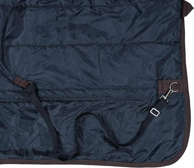Horse Blanket 600D Ripstop Winter Turnout Blanket, 250 GSM Polyfill, 100% Waterproof & Breathable, Cold Weather Horse Blanket with Secure Fit (Tan w/Brown Trim),Size-81