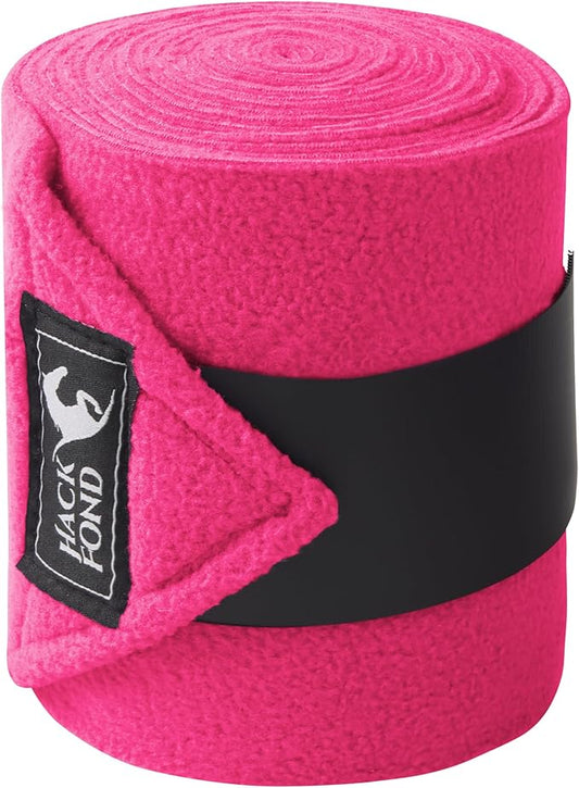 Fleece Horse Polo Leg Wraps Set of 4, 10' Horse Leg Bandages Stable Supplies Equestrian Boots Magenta